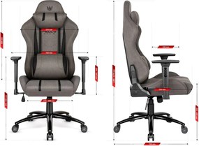 Ергономичен геймърски стол HC-1013 - сиво покритие от висококачествен плат