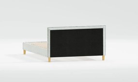 Бежово двойно легло 160x200 cm тапицирано с включена подматрачна рамка Tina – Ropez