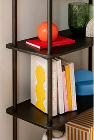 Черен стелаж от декор от дъб 80x127x35 cm Teidi – noo.ma