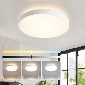 Brilagi - LED димируемо осветително тяло GLASS POOL DOUBLE LED/48W/230V 40 см бяло + дистанционно управление