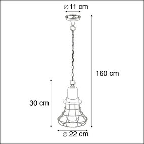 Рустикална висяща лампа за външен монтаж черна - Moreno