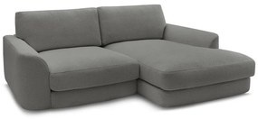 Тъмносив ъглов диван от прежда с примки от букле (десен ъгъл) Leonore – Bobochic Paris