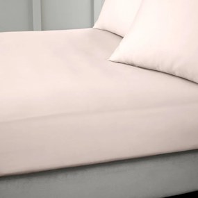 Розов еластичен чаршаф от памучен сатен 150x200 cm Cotton Sateen – Bianca