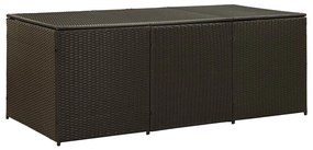 46478 vidaXL Градински сандък за съхранение, полиратан, 180x90x70 см, кафяв