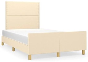 3124965 vidaXL Рамка за легло без матрак, кремава, 120x200 см, плат