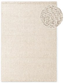 Ръчно изработен килим със смес от вълна в цвят слонова кост 200x290 cm Majoli – Elle Decoration