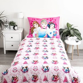 Единично детско памучно спално бельо 140x200 cm Princezny "Heart" – Jerry Fabrics