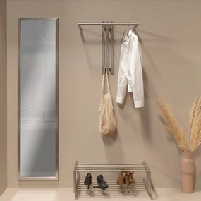 Метална стенна закачалка в сребрист цвят 65 cm Senza – Spinder Design