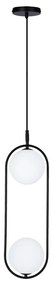 Черна висяща лампа със стъклен абажур 18,5x15 cm Cordel - Candellux Lighting