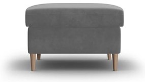 Светлосива кадифена табуретка Kyoto – Cosmopolitan Design