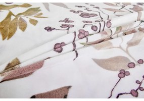 Бяло-кафяво единично спално бельо от микроплюш 140x200 cm Ramita – My House