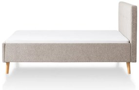 Сиво/кафяво двойно легло 180x200 cm тапицирано без ламелно дъно Smart – Meise Möbel