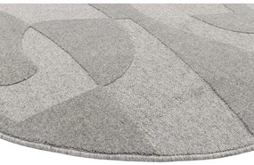 Сив вълнен кръгъл килим ø 200 cm Morphic Botanica – Agnella