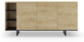 Нисък скрин с дъбов декор в естествен цвят 170x80 cm Cequoia - Marckeric