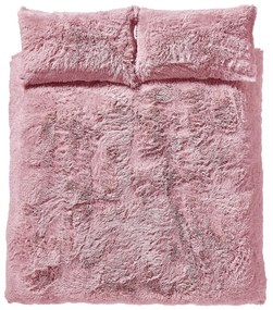 Розово удължено спално бельо за двойно легло 230x220 cm Cuddly Deep Pile - Catherine Lansfield