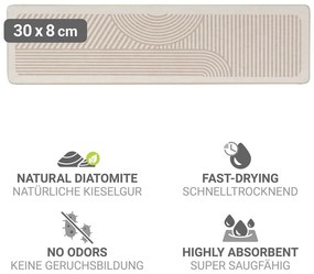 Бежова тавичка за оттичане за съдовете от диатомична глина 30x8 cm Damon – Wenko