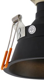 Комплект от 6 модерни вградени прожектора черни AR70 - Dept