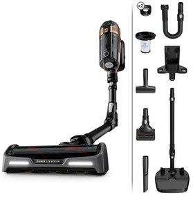 Вертикална прахосмукачка Rowenta X-Force Flex 15.60 RH99F1, 520W, 230AW, 0.9 л, 32.4V, Автономия 80 мин, Автоматична мощност, LED четка, Дисплей, Flex, Черен/бронз