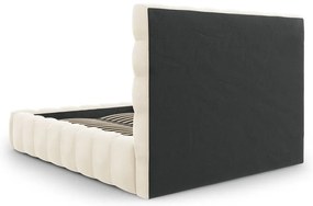 Бежово тапицирано двойно легло с място за съхранение и решетка 160x200 cm Bali - Cosmopolitan Design