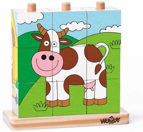 Woody - Дървени кубчета - низанки, Животните от фермата