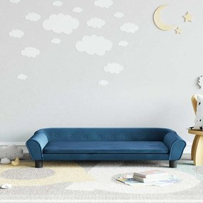 3196393 vidaXL Детски диван, синьо, 100x50x26 см, кадифе