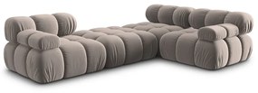 Светлокафяв кадифен модулен ъглов диван (променлив) Bellis – Micadoni