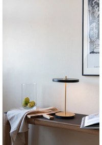 Черна LED затъмняваща се настолна лампа с метален абажур (височина 31 cm) Asteria Move – UMAGE