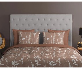 Кафяво единично удължено памучно спално бельо 140x220 cm Rav – Good Morning