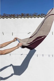 Бордо/бежова хавлиена кърпа от органичен памук от тери 70x133 cm Nova Arte – Mette Ditmer Denmark
