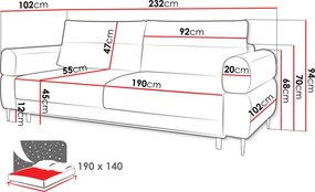 Диван-легло Nordic-Сив