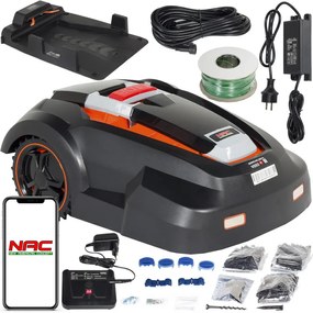 Разопакован: Косачка-робот NAC RLM1500G2-NG, 1500M2, 28V, Li-Ion 4.0Ah, Черен/оранжев