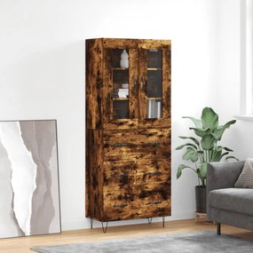 3198438 vidaXL Висок шкаф, опушен дъб, 69,5x34x180 см, инженерно дърво