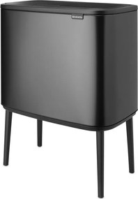 Кош за боклук Brabantia Bo Touch 1008857, 3x11 л, Плавно и безшумно отваряне, Голям отвор, Тъмносив