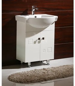 Долен шкаф за баня ICP 6080 "АЙВЪН", PVC, бял, с умивалник, 61.5x46x85см