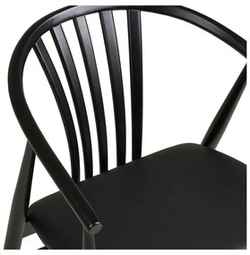 Черен трапезен стол с подлакътници от масивен бук Agustin – House Nordic