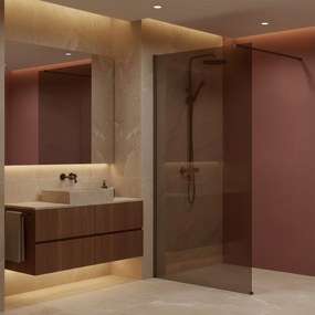 Параван за душ Rea Flexi Brown / Titan 80