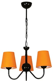 Полилей ТУИСТ, черен, абажури Шинц Оранж, 3xE27