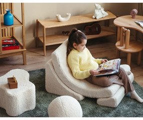 Кремав детски пуф от букле Cloud – Wigiwama