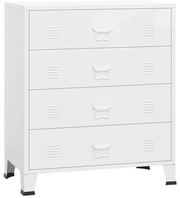 339616 vidaXL Индустриален шкаф с чекмеджета, бял, 78x40x93 cм, метал