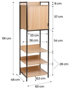 Отворен гардероб в естествен цвят 60x190x48 cm Armarios – Casa Selección