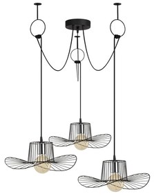 Черна висяща лампа за 3 крушки Tel Hat - Opviq lights