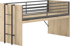 Повдигнато детско легло с включена подматрачна рамка в естествен цвят 90x200 cm Sam – Vipack