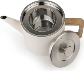 Чайник от неръждаема стомана с цедка в цвят слонова кост 1,1 l Duet Narvik – Bredemeijer