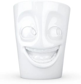 Бяла порцеланова чаша с дръжка и усмивка , обем 350 ml - 58products