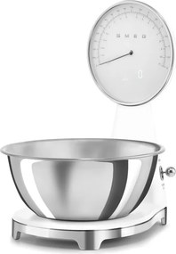 Кухненска везна Smeg KSF01WHWW, Аналогов и дигитален дисплей, До 5 кг/5 л, ТАРА, LED дисплей, Противоплъзгаща се основа, Автономия до 36 часа, Бял мат