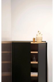 Черен висок скрин от декор от дъб 95x120 cm Arista – Teulat