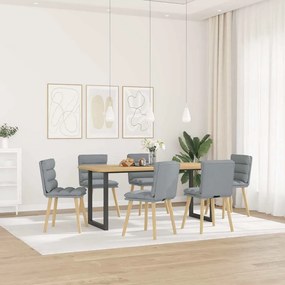 3315663 vidaXL Трапезни столове, 6 бр, светлосиви, плат
