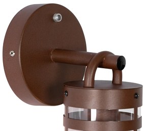 Външна стенна лампа ръждиво кафява IP44 с датчик за здрач - Ruben