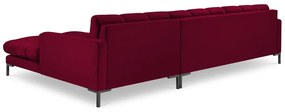 Ъглов диван от червено кадифе , десен ъгъл Bali - Cosmopolitan Design