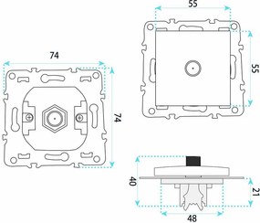 Антенна Розетка с Рамка OSTE JNH012-G WHITE